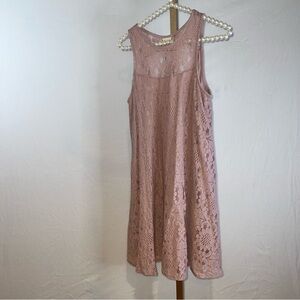 Blush pink fingertip length dress